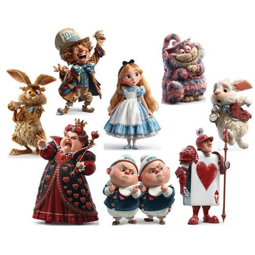Wonderland cardboard cutouts - cardboard,