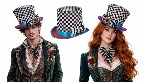 Adults mad hatter checkered - mad,