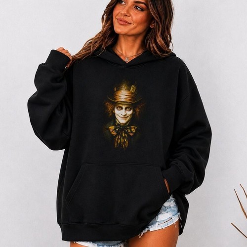 Mad hatter hoodie halftone - hatter,