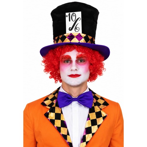 Mad hatter top hat orange - hatter, wig