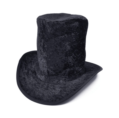 Black velvet top hat willy - velvet,