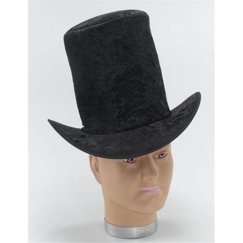 Black velvet top hat mad - top,