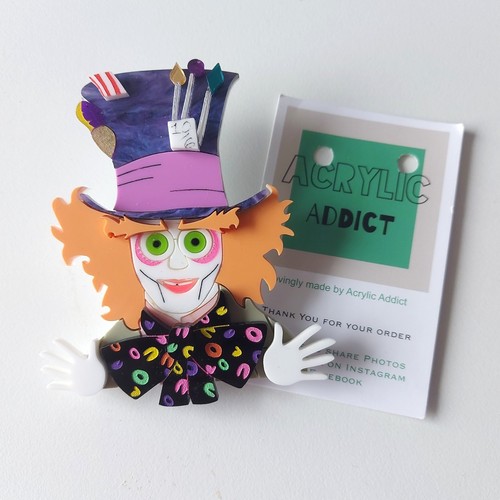 Acrylic addict brooch - acrylic, /